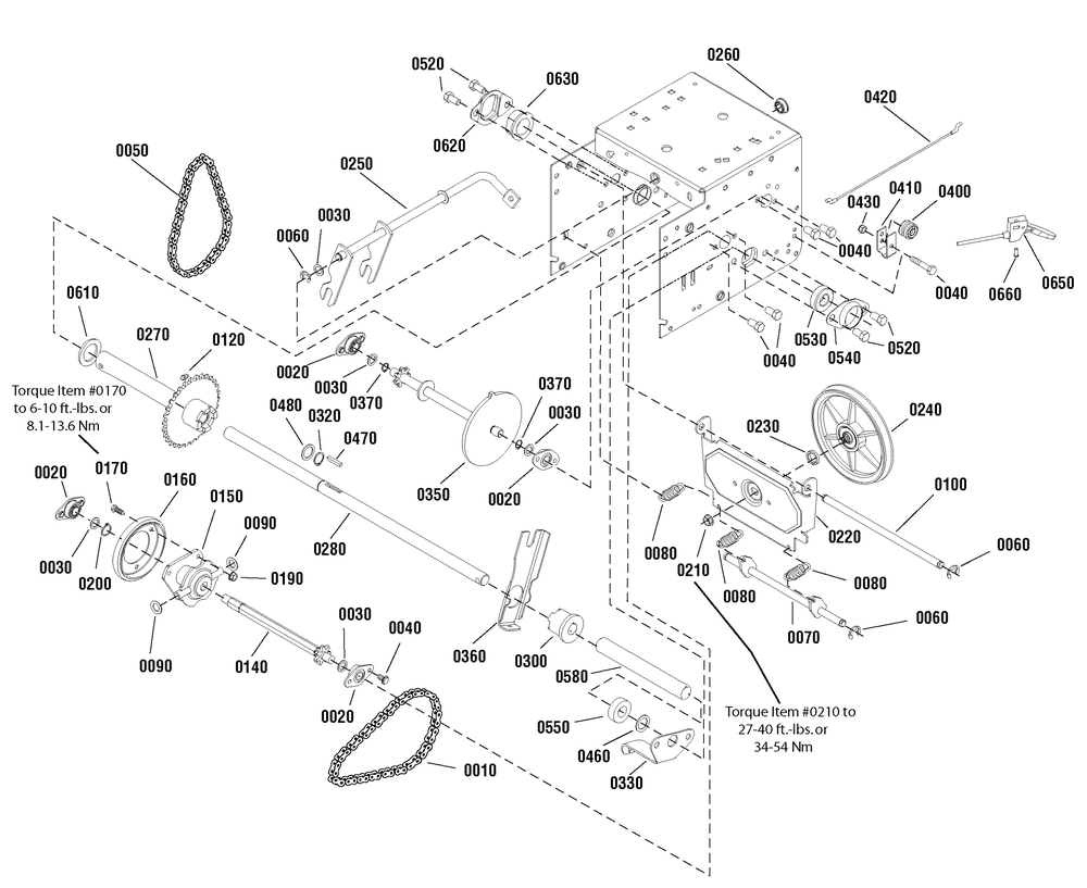 Traction Drive Group Diagram and Parts List for 1695874 2010 Briggs and Stratton Snow Blower